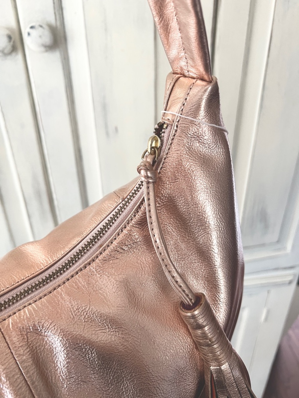 🟠NWT ORVIETO by Estel Park “Bella Lucido” Leather Shoulder Bag in Indian Copper - Picture 6 of 13